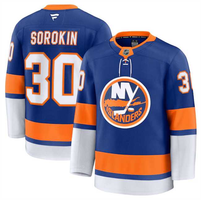 Men%27s New York Islanders #30 Ilya Sorokin Royal 2024-25 Home Stitched Hockey Jersey Dzhi
